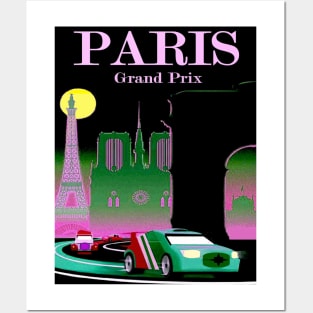 Paris Grand Prix : Abstract Auto Racing Advertising Print Posters and Art